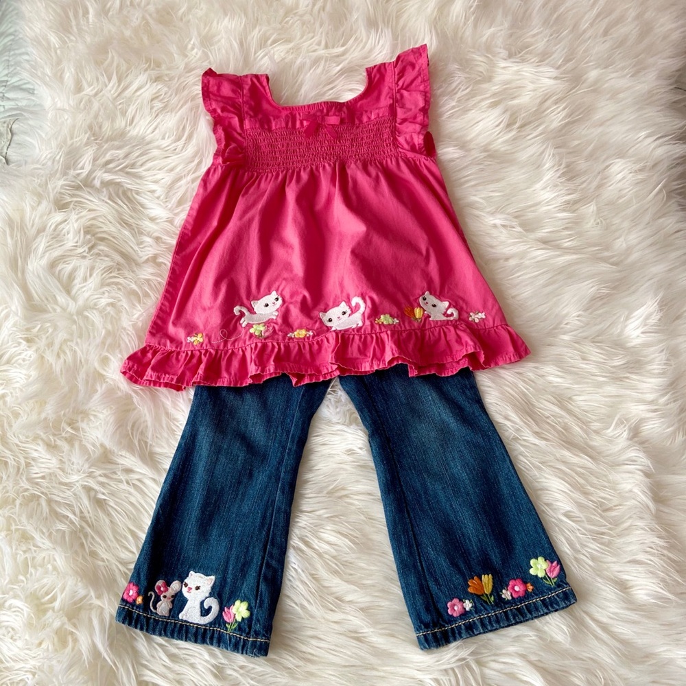 Gymboree “Tea Time Afternoon” Top & Jean 2T